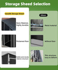 Comparison of Heavy-Duty Resin Outdoor Storage Shed 6 By 4.4 Ft with other sheds, showing material, floor, and structure differences.