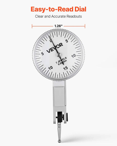 Dial Test Indicator With Universal Magnetic Base And Storage Case 0.0005 Inch Accuracy 0 To 0.03 Inch Travel Micro Ball Handle