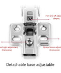 165 Degree Secondary Force Kitchen Cupboard And Wardrobe Door Hinge adjustable base with depth and transverse adjustment