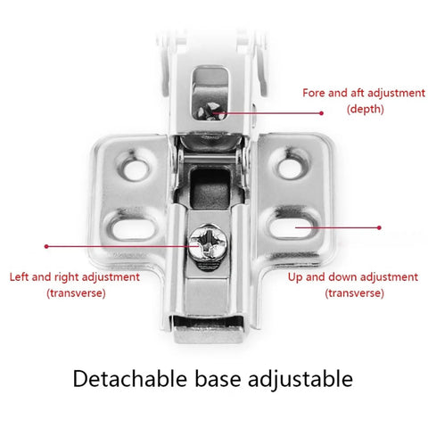 165 Degree Secondary Force Kitchen Cupboard And Wardrobe Door Hinge adjustable base with depth and transverse adjustment