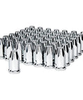 Chrome Lug Nut Cover Kit For Wheels, 33Mm By 4 Inches, Extra Tall With Flange, Thread On Plastic Caps, 60 Pack displayed