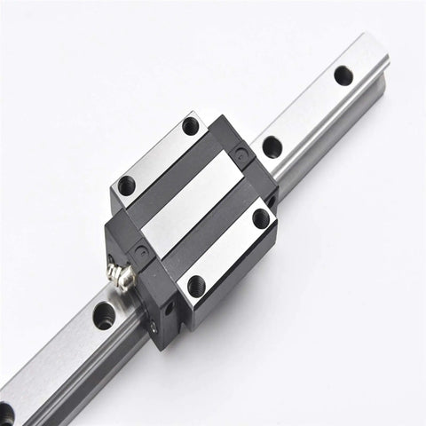 Slick Linear Motion Guide Rail With Ball Bearing Block Sizes 15 20 25 30 35 45 55mm High Precision And Stable Performance Locking Slider For Tight Connections Low Friction Easy Mounting For CNC Robotics And DIY Projects, metal rail and block