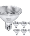 Heavy Duty Par30 Short Neck Flood Bulb Cranks Out A Bold 1000 Lumens Of Smooth 3000k Warm White Glow For Living Rooms And Driveways With Standard E26 Sockets, showing multiple bulbs.
