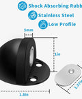 Magnetic Door Stop 4 Pack Self Adhesive Black Brushed Satin Stainless Steel Floor Stops with shock absorbing rubber and low profile design