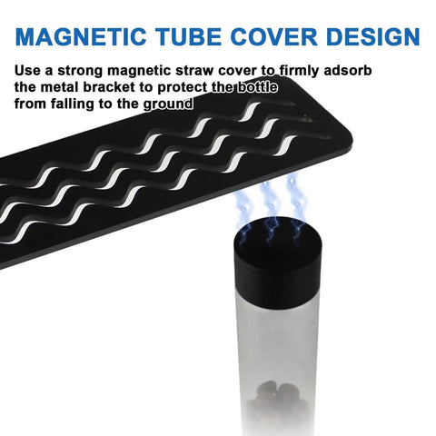 Single Dose Coffee Bean Storage Glass Tubes With One-Way Degassing Valves To Lock In Freshness And Trap Aroma Inside, showing magnetic cover design.
