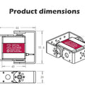 25Kg Dual Shaft U Mount RC Digital Servo With Full Metal Gear Waterproof Construction dimensional diagram