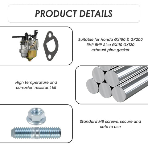 Product details of Predator 212 Exhaust Muffler Gasket Kit for 212cc Non Hemi Carb Exhaust Pipe Mounting Hardware Set with images