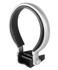 Five Inch Tach Shock Mounting Adapter With Base Kit Direct Replacement Strap Converts Most Three And Three Quarters Inch And Five Inch Tachs To Pedestal Mount For Easy Install silver mounting adapter close-up