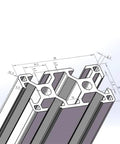 Premium 600mm 3060 Aluminum Profile Extrusion Rail For DIY CNC Router 3D Printer Workbench in detailed technical sketch view.