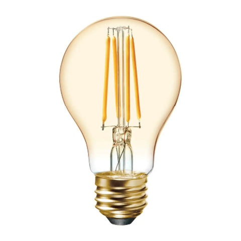Vintage Style LED Light Bulbs 6W 60W Equivalent Amber Glass Dimmable Two Pack For Chandeliers And Sconces Retro Candle Glow And Warm Old School Vibe With Medium Base E26 Indoor Fixtures