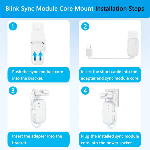 Installation steps of Adhesive Doorbell Mounting Kit With Pin For Blink Video Doorbell And Outlet Wall Mount For Sync Module Core