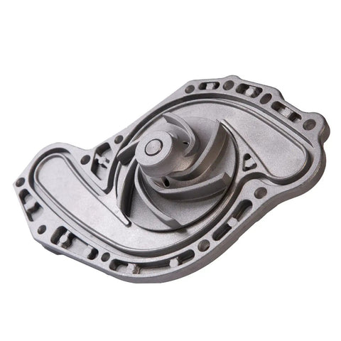 Premium Engine Water Pump Kit With Gasket For V6 3.5 Liter And 4.0 Motors showing silver pump assembly with gasket, ideal for Chrysler, Dodge, Volkswagen.