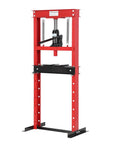Red Beefy 12 Ton Hydraulic Shop Press With H Frame Built Tough Garage Floor Press Adjustable for Auto Bending and Stamping