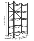 Heavy Duty 5 Gallon Water Jug Rack No Nonsense Detachable 5 Tier Double Row Stand That Holds 10 Bottles dimensions