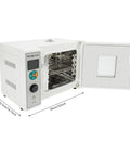 Heavy Duty 800W 110V Electric Convection Oven With Stainless Steel Construction Digital Thermostat Control, front view with door open.