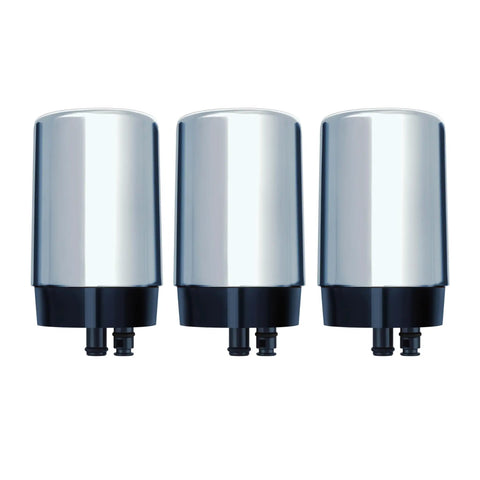 Replacement Water Filter For Faucet Mount Chrome Removes 99 Percent Of Lead Keeps Tap Water Fresh Sink Filtration System 3 Count