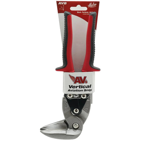 Left Cutting Aviation Snips With 90 Degree Forged Steel Jaws For Overhead And Tight Spots Cuts 24 Gauge Steel And 28 Gauge Stainless Red