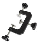 Heavy Adjustable Woodworking Face Clamp Delivering Total No Sweat Aluminum Grip Cabinet Edge Tool Built Badass For Pro Carpenters And Serious Diy Crews On Sites, showing black metal clamp with white pads.