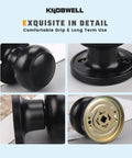 2 Pack Matte Black Dummy Door Knob Set For Single Sided Interior Use On Pantry, Closets, And French Double Doors Non Turning Push