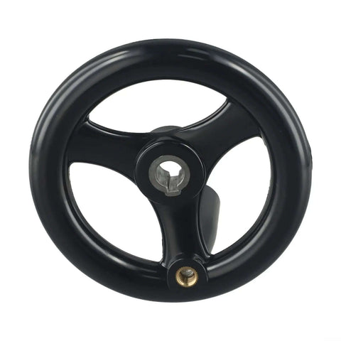Industrial 3-Spoke Hand Wheel With Revolving Handle for Milling Machines Lathe and Grinder, 125 160 or 200 mm, Plastic Knob