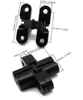 Hidden Hinge Set For Doors And Cabinets Lamvbls Stainless Steel 180 Degree Invisible Cross Hinges Black One Point Seven One Inch