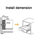 Diagram showing installation of 17mm Wide Mini Drawer Slides Two Way Pull Out Rails With Smooth Glide For Kitchen Office And Workshop 214mm Length 1 Pair Drawer Runners Easy Install Durable Metal Hardware.