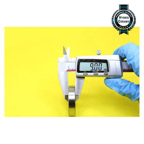 Caliper measuring the 6905 Hybrid Ceramic Bearing 25X42X9MM ABEC-1 Si3N4 Steel Rings for bike components.