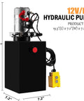 Beefy Truck-Grade 8 Quart Hydraulic Power Unit With Dual Acting Dump Trailer Pump, 12V DC Motor, Steel Reservoir, and Remote Control