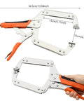 Heavy Duty C Clamps With Swivel Pads For Woodworking And Welding, Adjustable Face Locking Pliers 13 inch grip depth