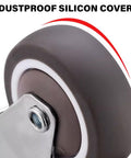 Close-up of 1-inch rubber wheel of Beefy 4 Pack Heavy Duty Furniture Wheel Castors with dustproof silicon cover
