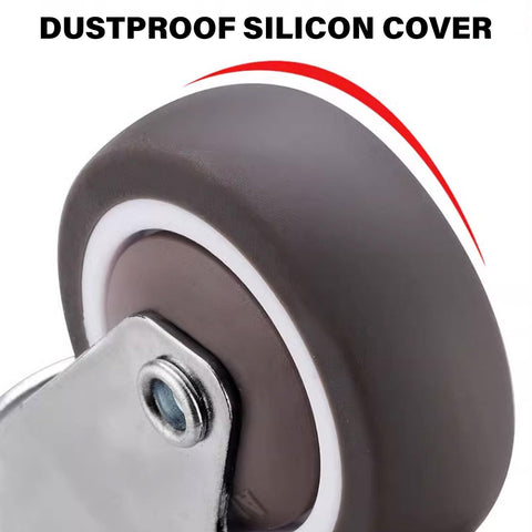 Close-up of 1-inch rubber wheel of Beefy 4 Pack Heavy Duty Furniture Wheel Castors with dustproof silicon cover