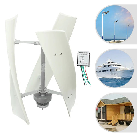500W Vertical Wind Generator for Off Grid Power, 24V Output Wind Turbine with controller, boat and mobile home use