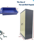 60 Drawer Parts Cabinet Nut And Bolt Organizer Lockable Metal Bin Cabinet with partitions, labels, and doors for hardware storage
