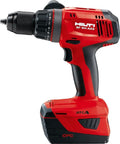 Half Inch Cordless Hammer Drill Driver Tool Body Only With Lithium Ion Power for concrete, wood, and metal, side view