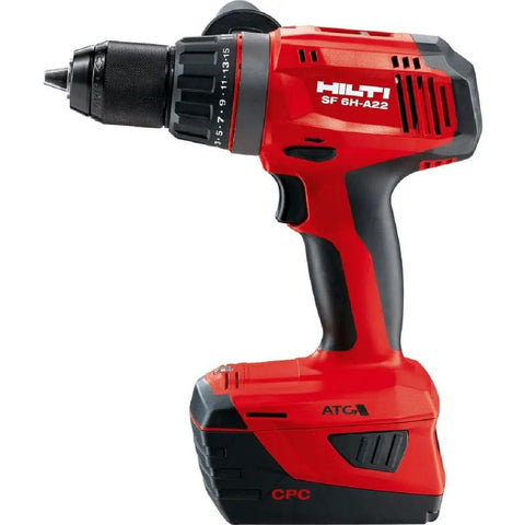 Half Inch Cordless Hammer Drill Driver Tool Body Only With Lithium Ion Power for concrete, wood, and metal, side view