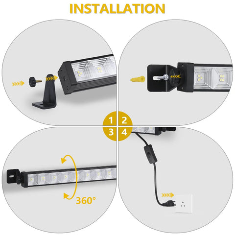 Installation steps for Bright 24W LED Shop Light With Six Point Five Foot Cord And On Off Switch 6000K Daylight White 5400 Lumens