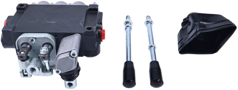 Three Spool Hydraulic Directional Control Valve with Joystick for Heavy Duty Industrial Equipment, components visible