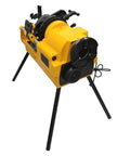 Heavy Duty 220V Electric Pipe Threader And Cutter With Trade Grade NPT BSPT Dies Half To Three Inch Metal Tubing Rock Solid Multifunction Threading Reamer 750W Shop Staple, yellow electric machine
