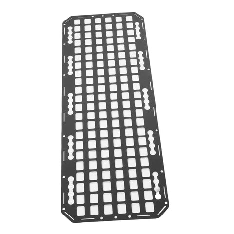 Aluminum L Track Storage Panel For Truck Bed Molle Panel Rack With Touch Fastener Straps And Elastic Cords 883x330x2mm