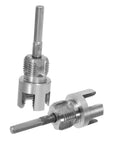 Heavy Duty Pipe Thread Cutting Tool Kit For Pvc And Plastic Pipes Dual Function Internal External Threading Carbon Steel Handheld Pipe Tapper close-up of dual threading heads.