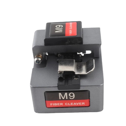 Saluaqi Automatic Optical Fiber Cleaver Machine With Tungsten Steel Cutting Head And 3 In 1 Fixture For Seamless Splicing Of .25mm And .9mm Cables Precision Tool For Tech Pros, front view, compact design.