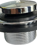 Top Notch Toe Touch Bath Tub Drain Stopper Assembly Featuring Chrome Plated Overflow Strainer And 1.75 Inch Coarse Threads For A Slick Tub Job Done Right, close-up view.