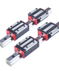 Stainless Steel Linear Guide Rail Slider Type HGH And HGW For Ultra Smooth Rail Motion System Built For Rock Solid CNC Machines 3D Printers Engraving Equipment Auto Inspection Benches Industrial Grade High Precision Low Backlash, four carriages