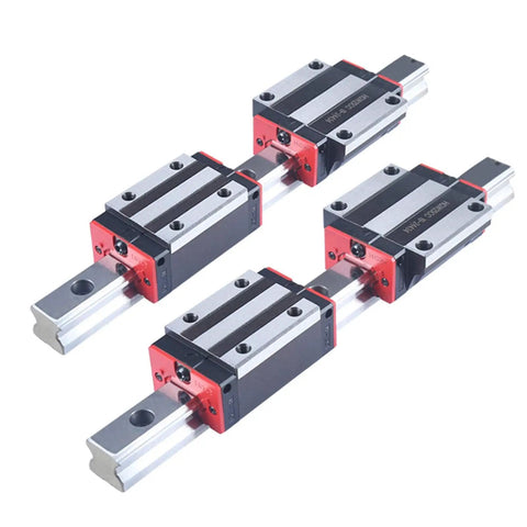 Stainless Steel Linear Guide Rail Slider Type HGH And HGW For Ultra Smooth Rail Motion System Built For Rock Solid CNC Machines 3D Printers Engraving Equipment Auto Inspection Benches Industrial Grade High Precision Low Backlash, four carriages