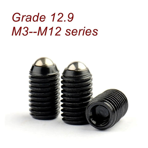 Tough As Nails Carbon Steel Spring Ball Plungers Featuring Wave Bead Cores That Push In Easy And Hold Firm For Rock Solid Positioning Accuracy Inside M10 By 16Mm Dimension Ten Piece Bundle with grade 12.9 black steel.