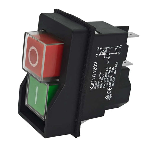 Electromagnetic Pushbutton Switch 120 Volts And 220 Volts Dual Voltage 4 Pin 16A For Garden Tools And Power Tools, Heavy Duty Start Button