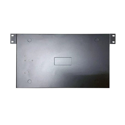 Black metal chassis base for Top Shelf 1U Rackmount Firewall Rig With Intel Core I7 13700T, 32Gigs Ram, 512Gig Ssd.