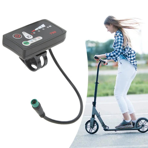 LED Display Meter For Electric Bikes 24V 36V 48V Universal Control Panel With 5 Pin Waterproof Connector Multifunctional E Bike Dashboard For Power Speed Battery Level And More