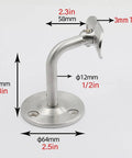 Heavy Duty Stainless Steel Handrail Kit For Indoor And Outdoor Decks Stairs And Balconies With No Sweat Wall Mount Setup and Pro Grade Two Inch Tubing Safety Guard Rail System wall mount bracket detail image.