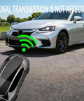 Sleek Rugged Carbon Fiber Key Fob Protector Case Optimized Perfect Fit Tesla Model X showing signal transmission unaffected.